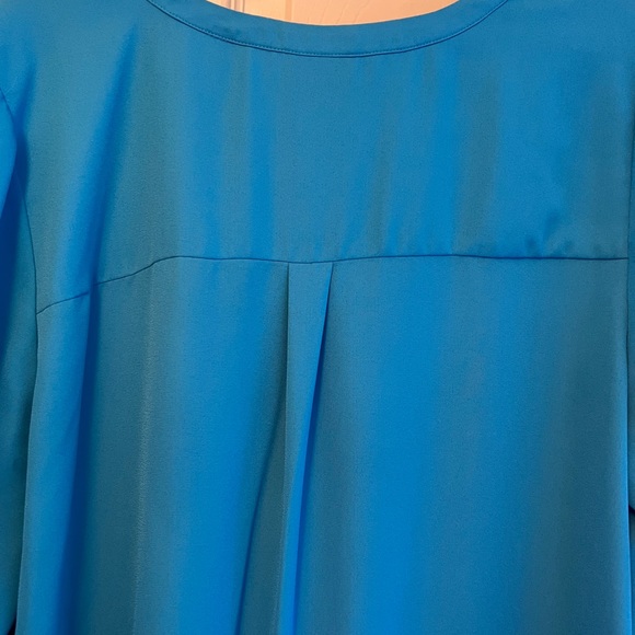 WORTHINGTON WOMAN TURQUOISE OX Hi Lo TOP - Picture 4 of 7